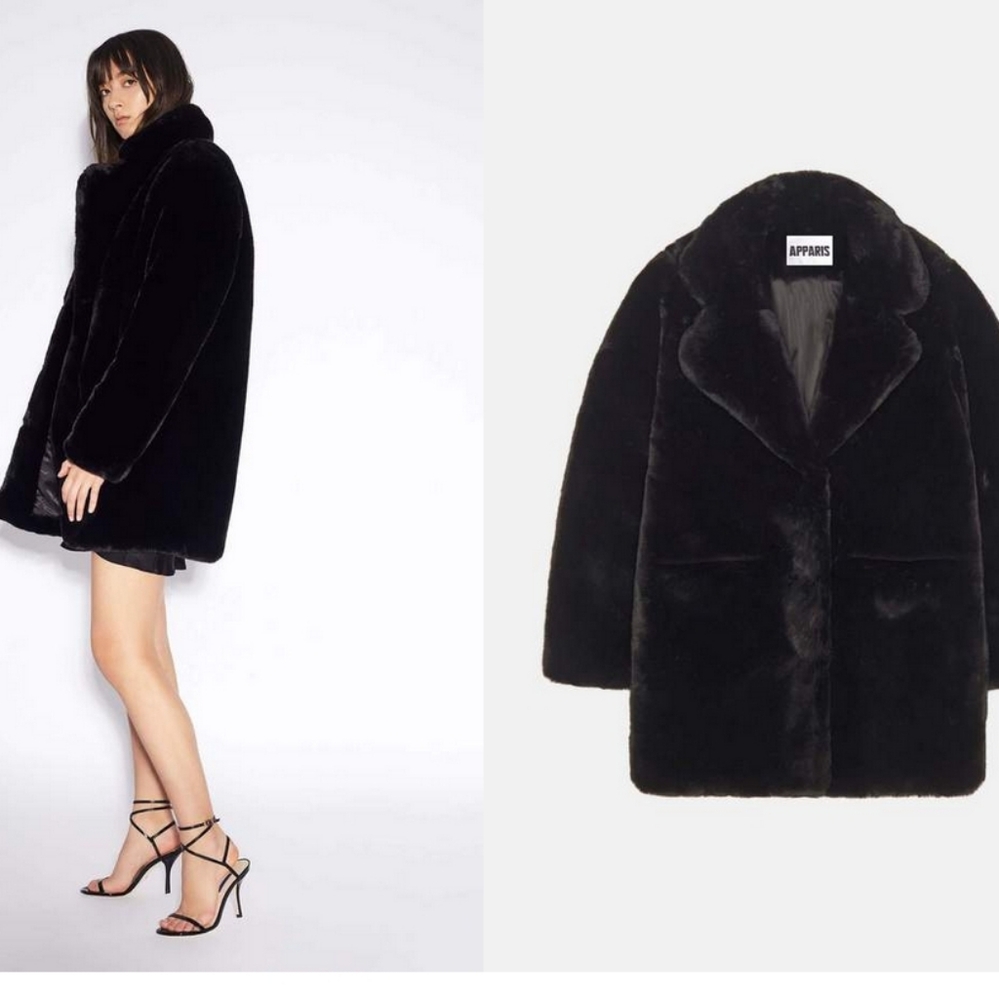 《 Apparis 》 Black Faux Fur Jacket